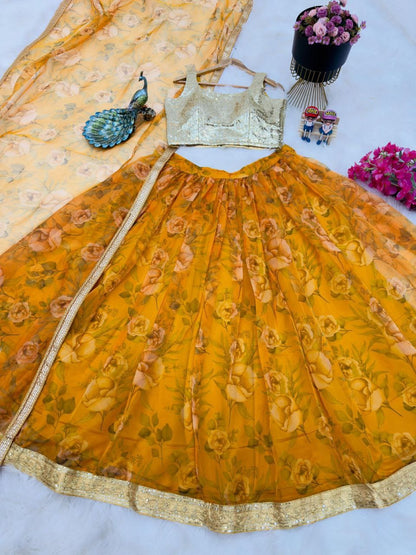 Haldi Color Function Lehenga Choli For Women