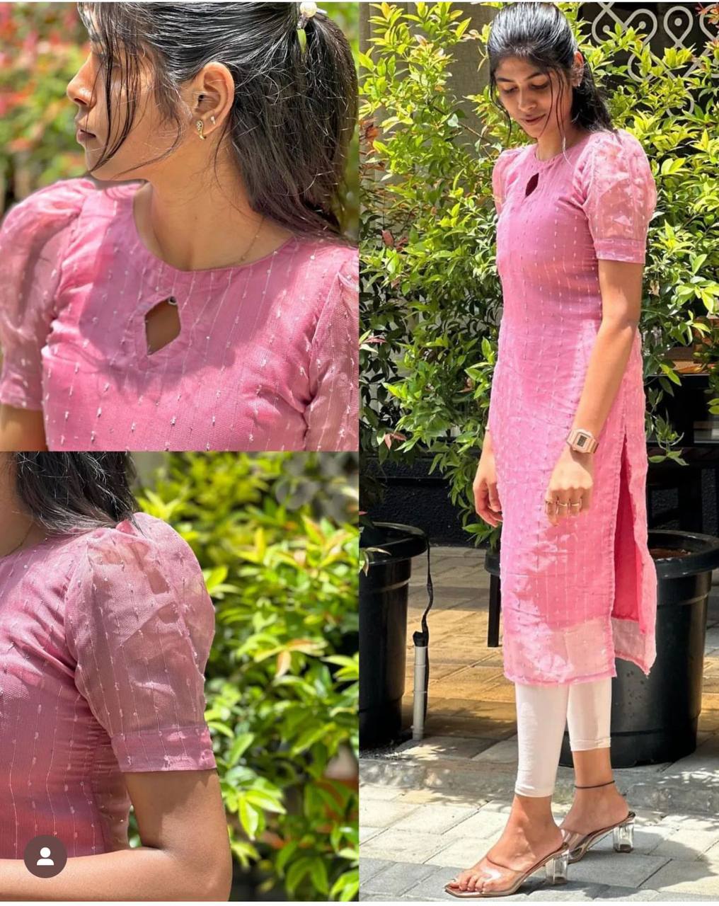 Latest Organza Net Sequence Work Ready Made Kurti