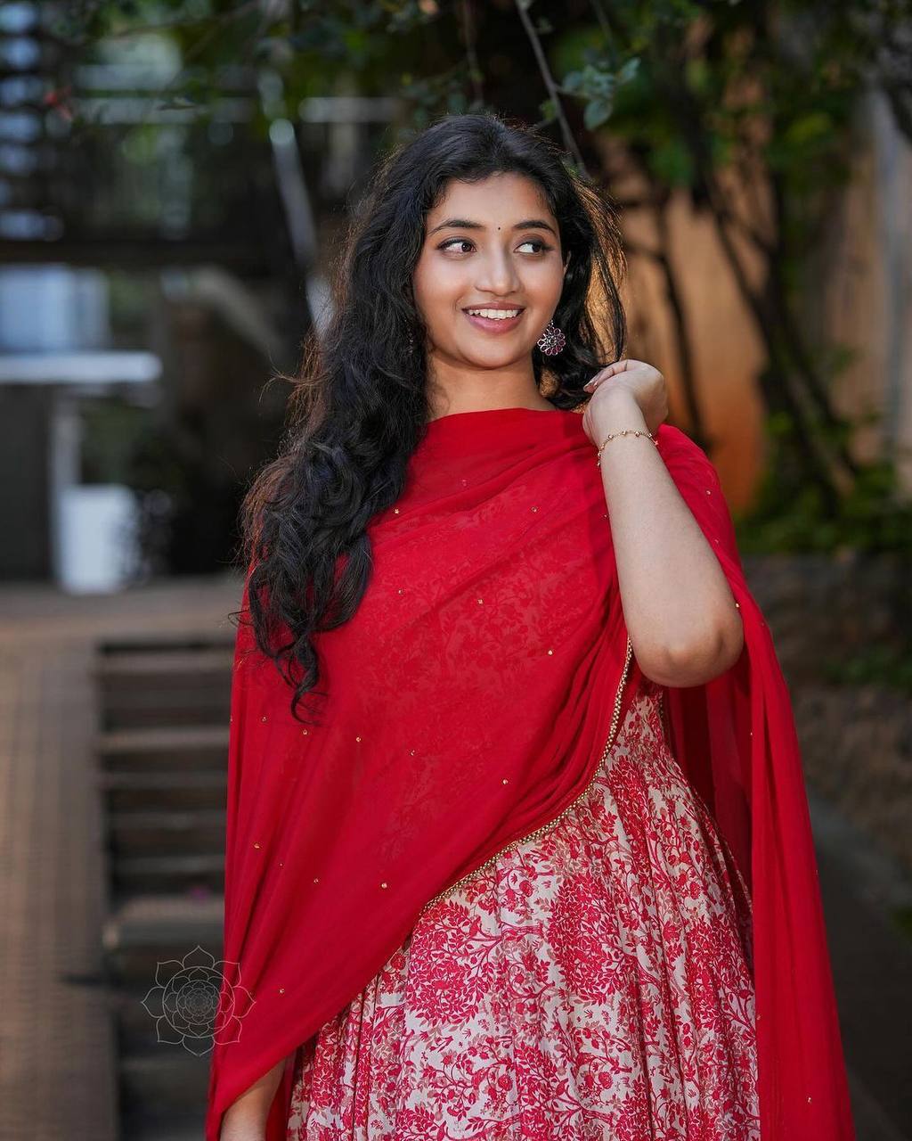 Beautiful Red Color Ready Made Printed Mirror Work Georgette Gown Dupatta