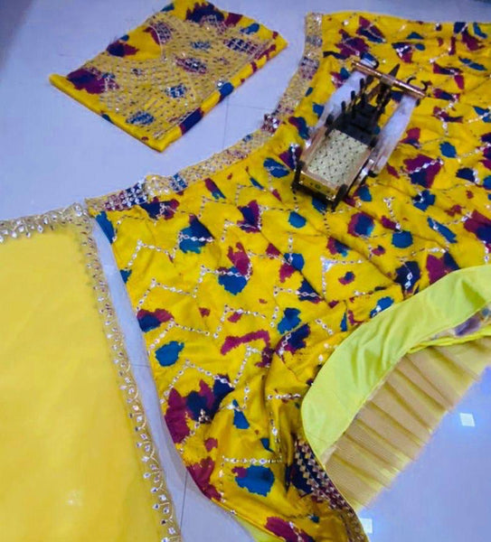 Digital Printed semi stitched lehenga for women