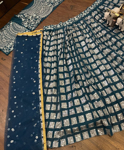 Awesome Georgette Sequence Embroidered Work Lehenga Choli