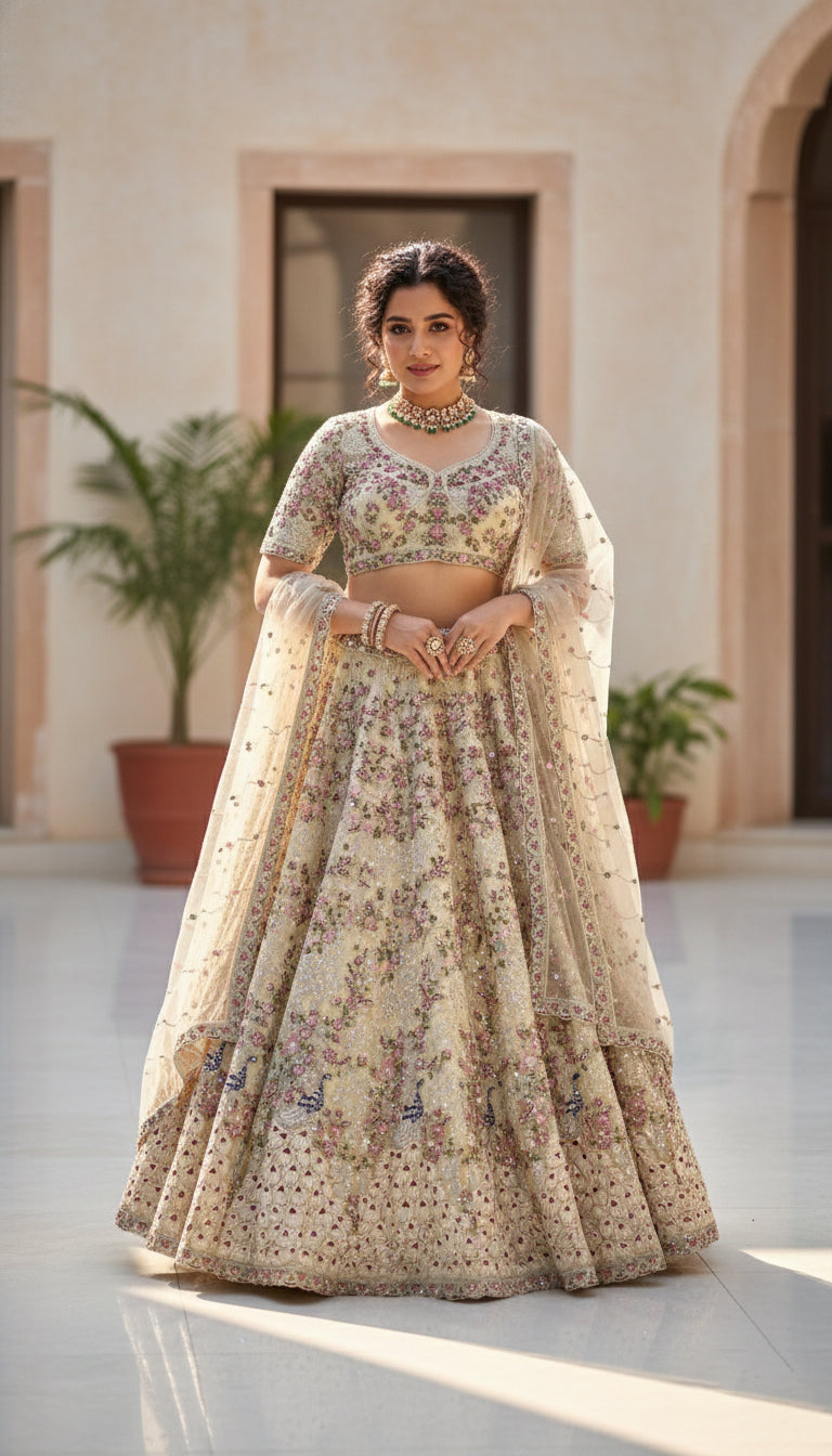 Latest Net Sequence Work Lehenga Choli