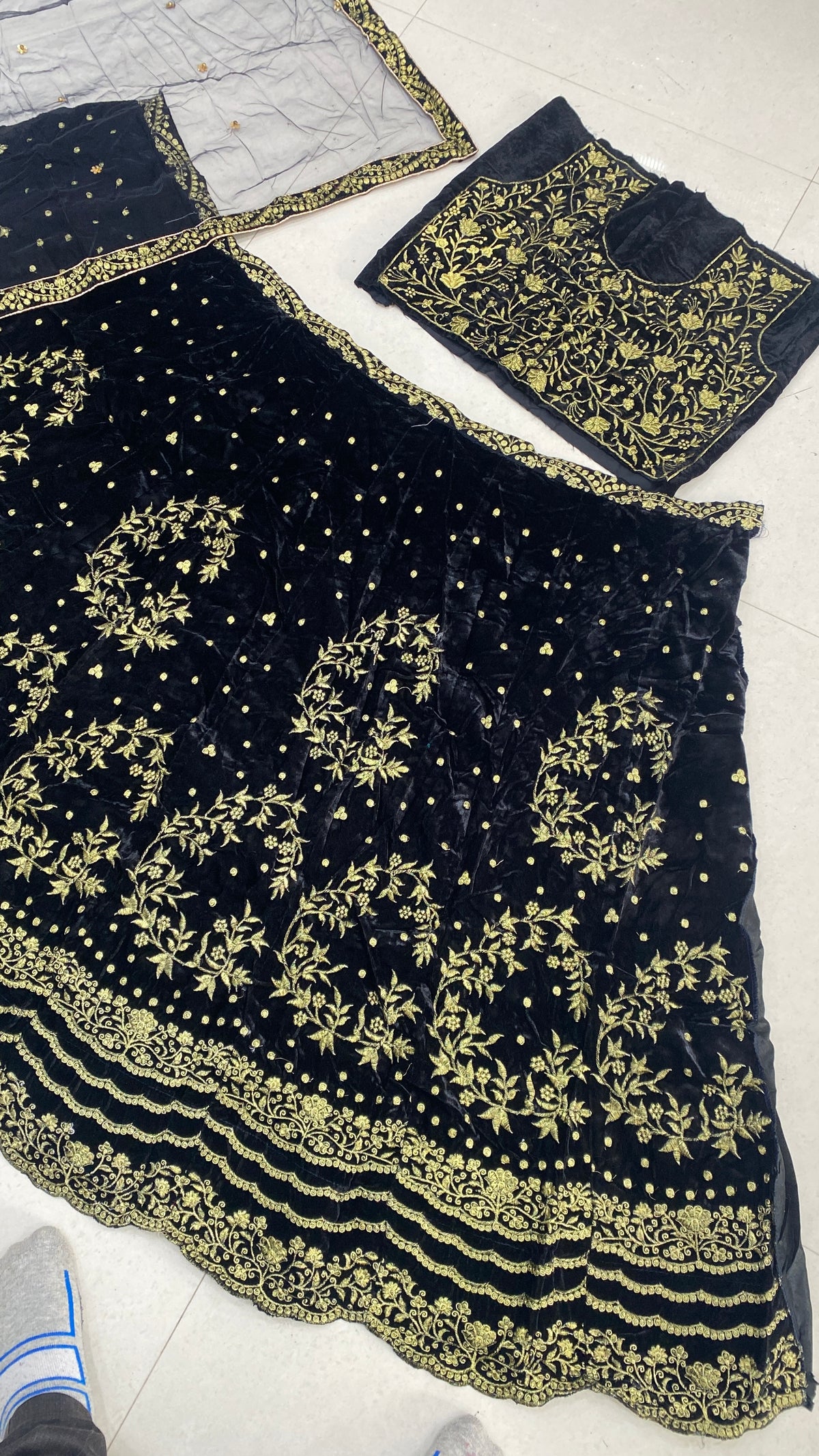Black Velvet Lehenga For Women
