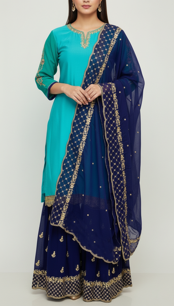 Rama Latest Satin Sharara Suit