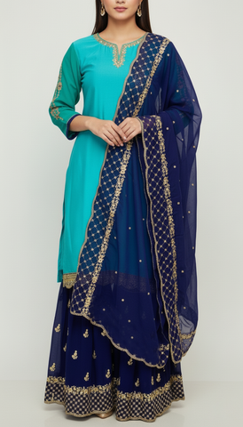 Rama Latest Satin Sharara Suit