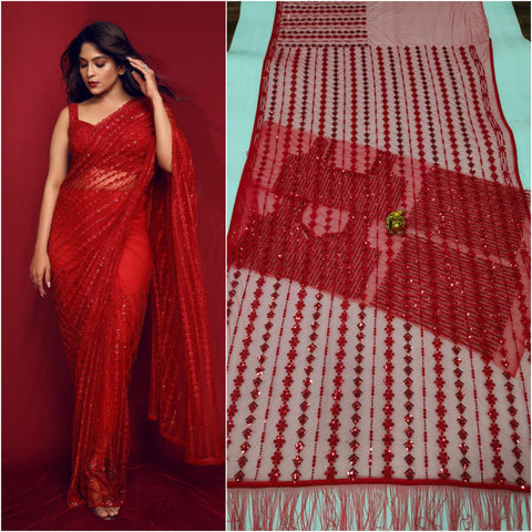 Net Embroidery Saree with blouse