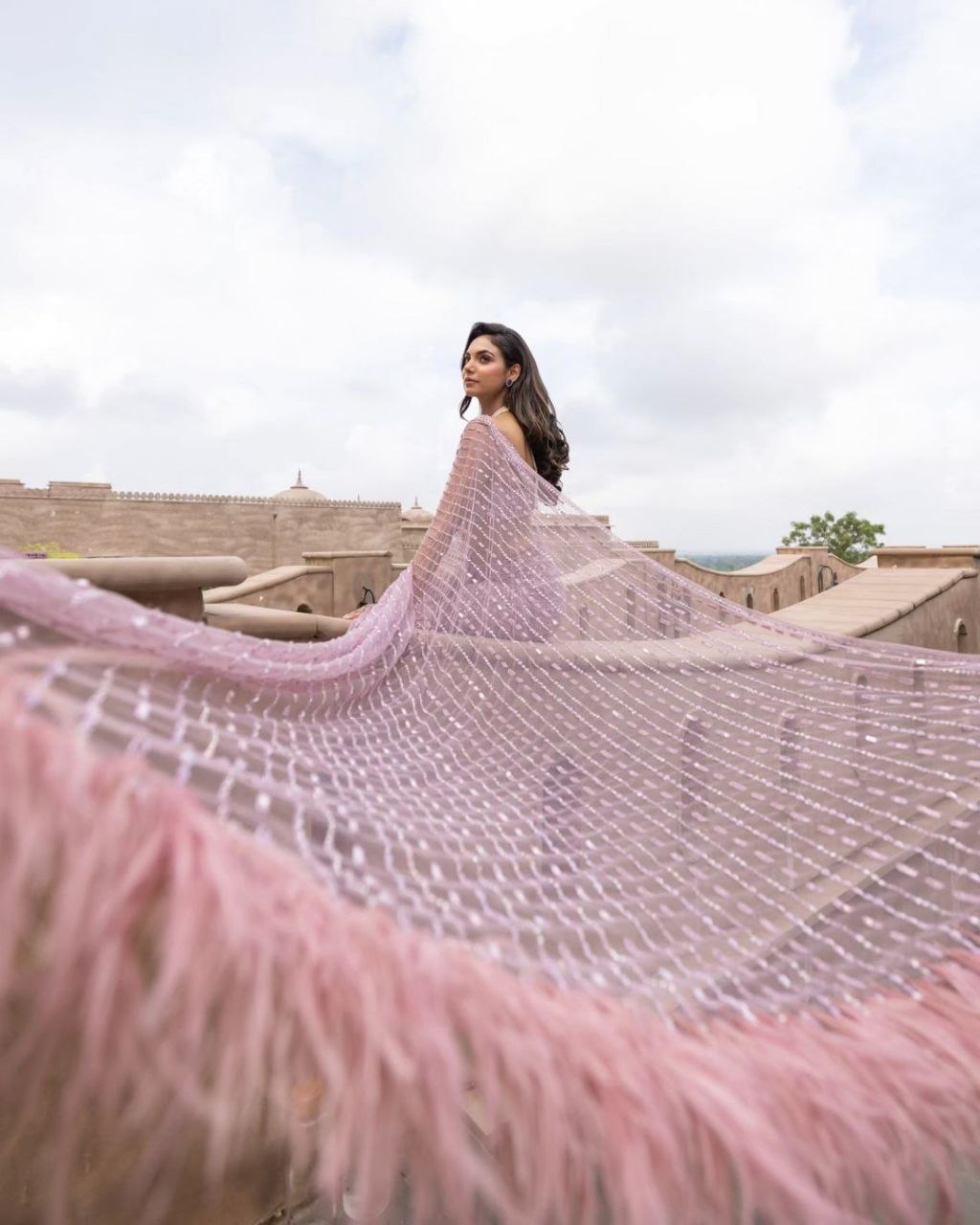 Beautiful Net Designer Embroidered Sequence Saree For Women