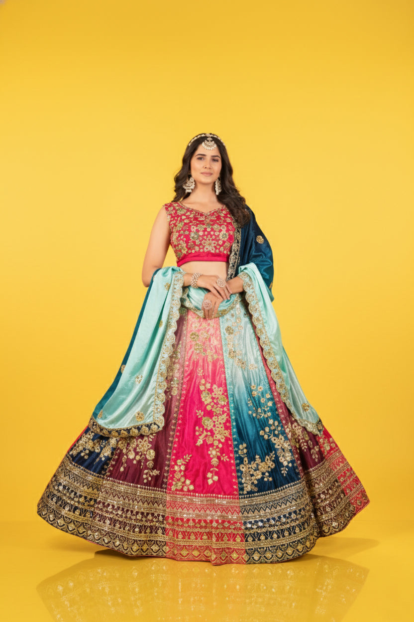 Premium Chinon Pedding Lehenga Choli with Zari & Sequins Work
