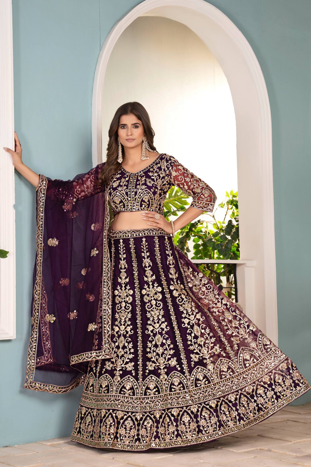 Latest Soft Net Sequence Lehenga Choli
