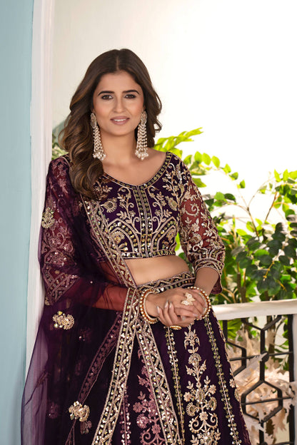 Latest Soft Net Sequence Lehenga Choli