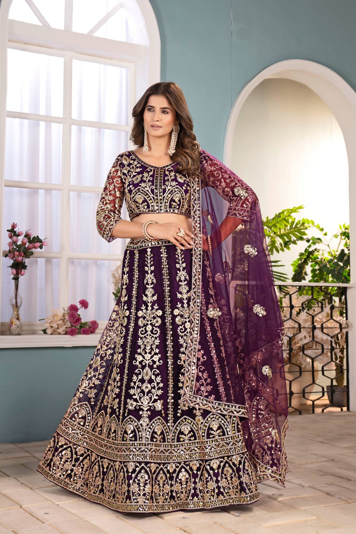 Latest Soft Net Sequence Lehenga Choli