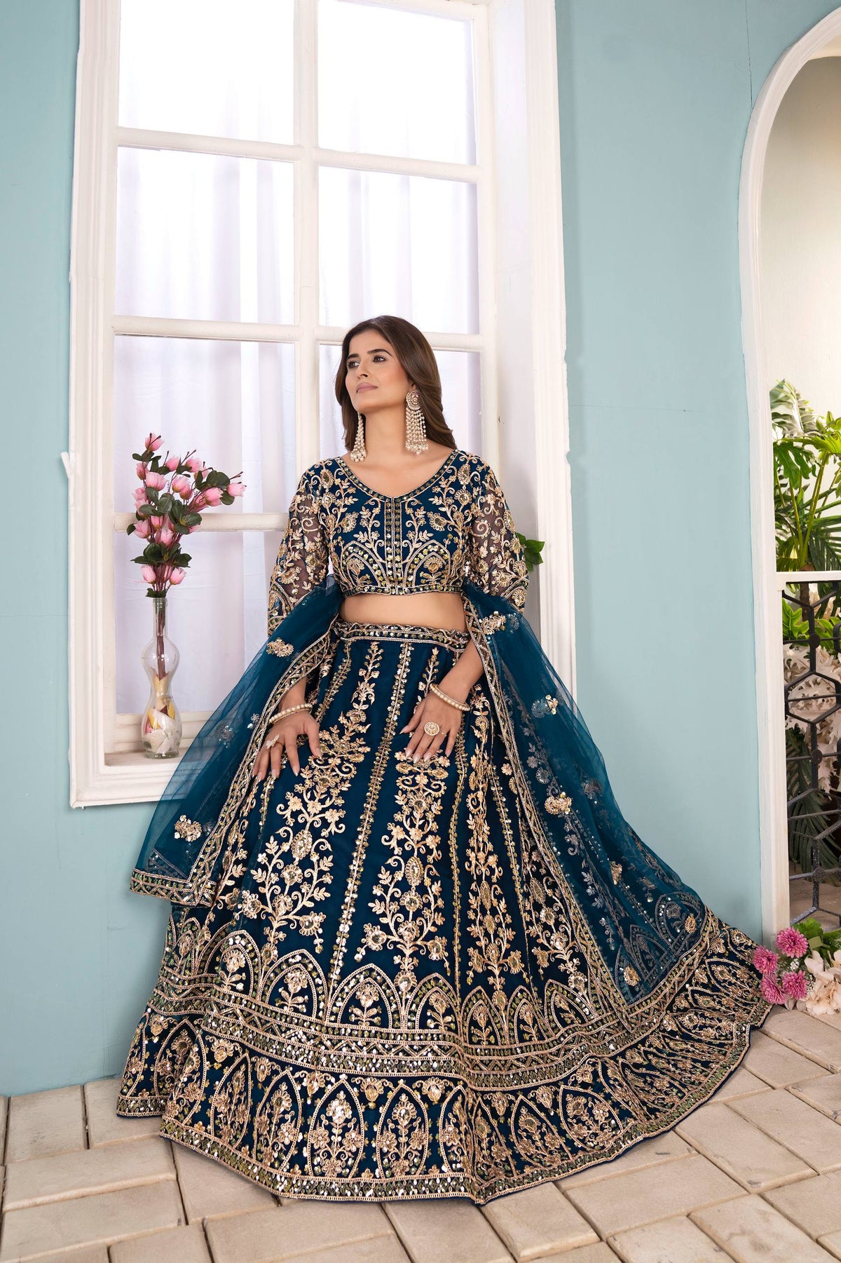 Latest Soft Net Sequence Lehenga Choli