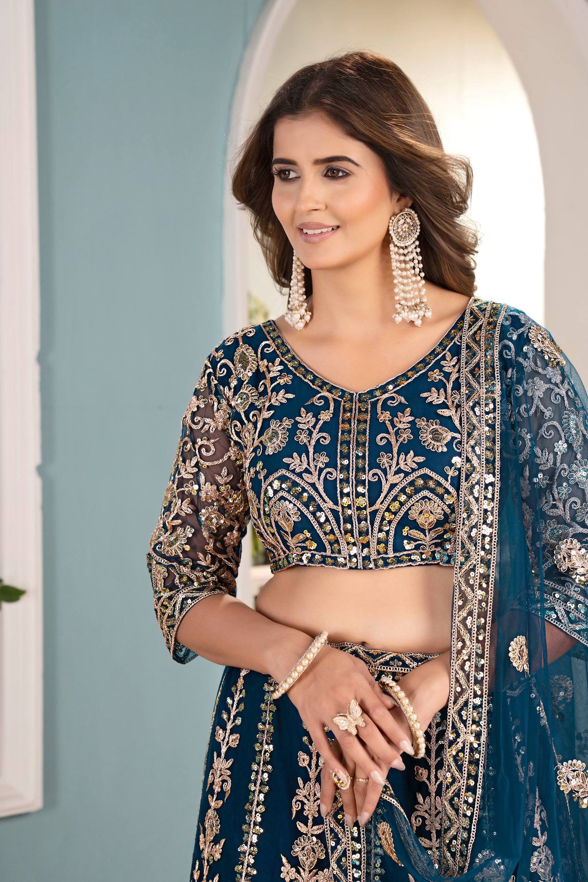 Latest Soft Net Sequence Lehenga Choli