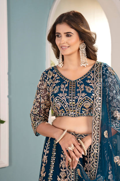 Latest Soft Net Sequence Lehenga Choli