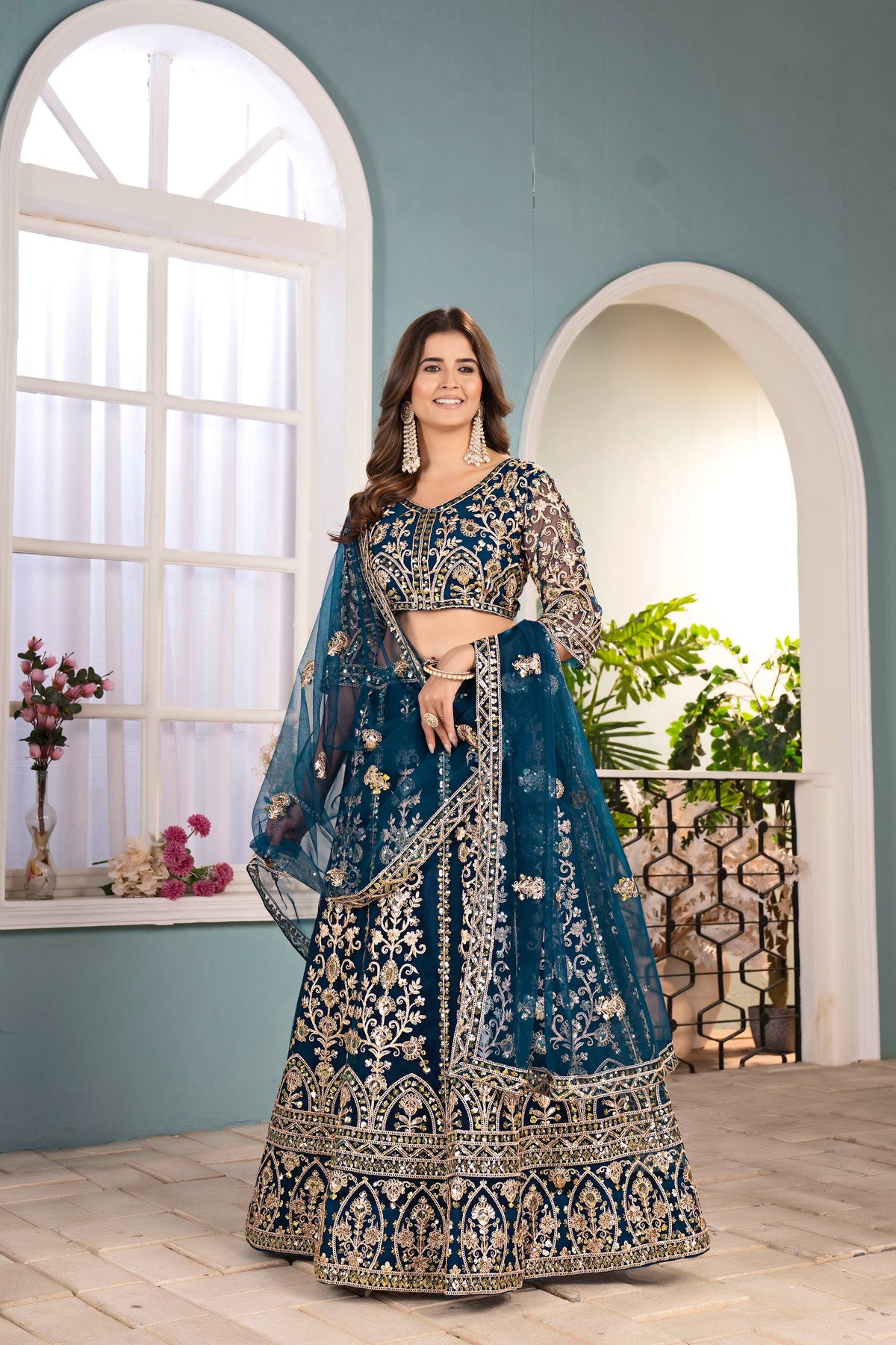 Latest Soft Net Sequence Lehenga Choli