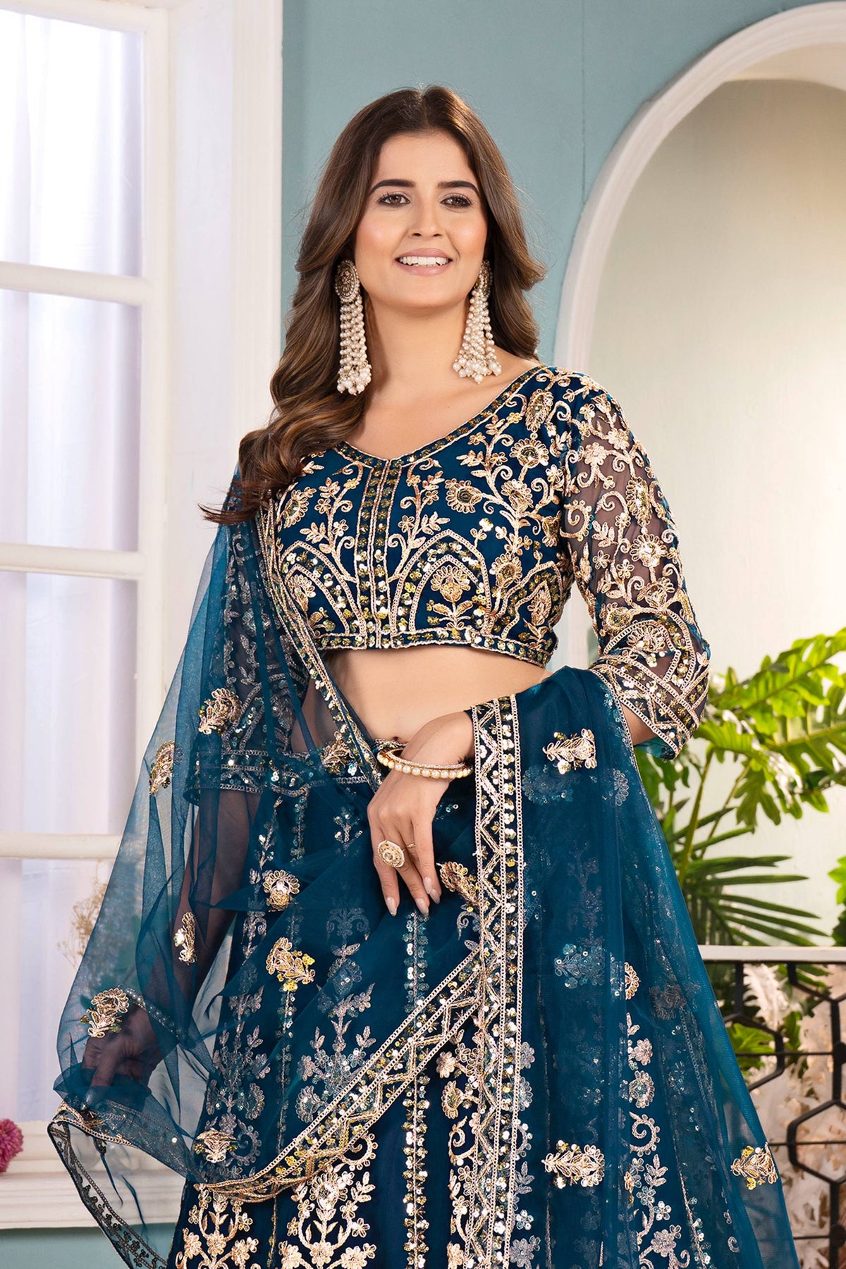 Latest Soft Net Sequence Lehenga Choli