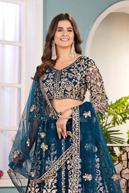 Latest Soft Net Sequence Lehenga Choli