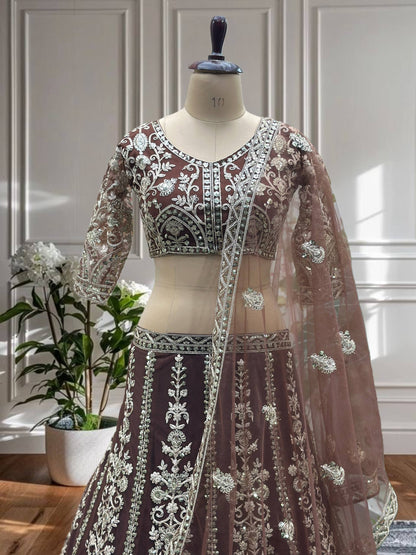 Latest Soft Net Sequence Lehenga Choli