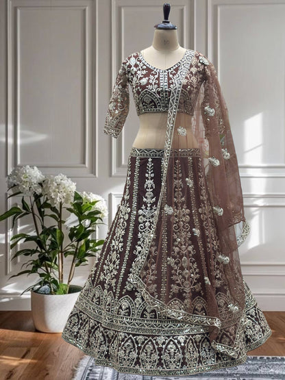 Latest Soft Net Sequence Lehenga Choli