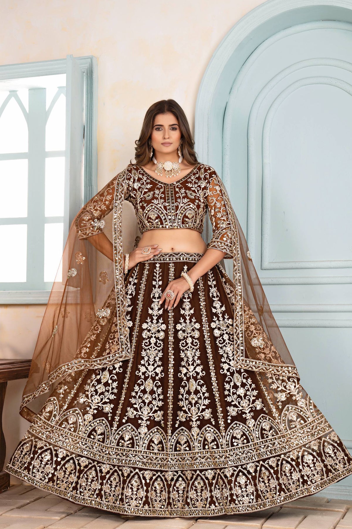 Latest Soft Net Sequence Lehenga Choli