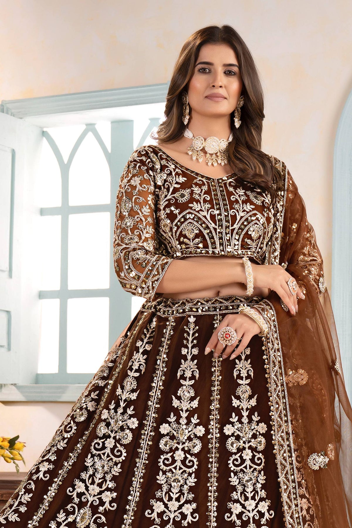 Latest Soft Net Sequence Lehenga Choli