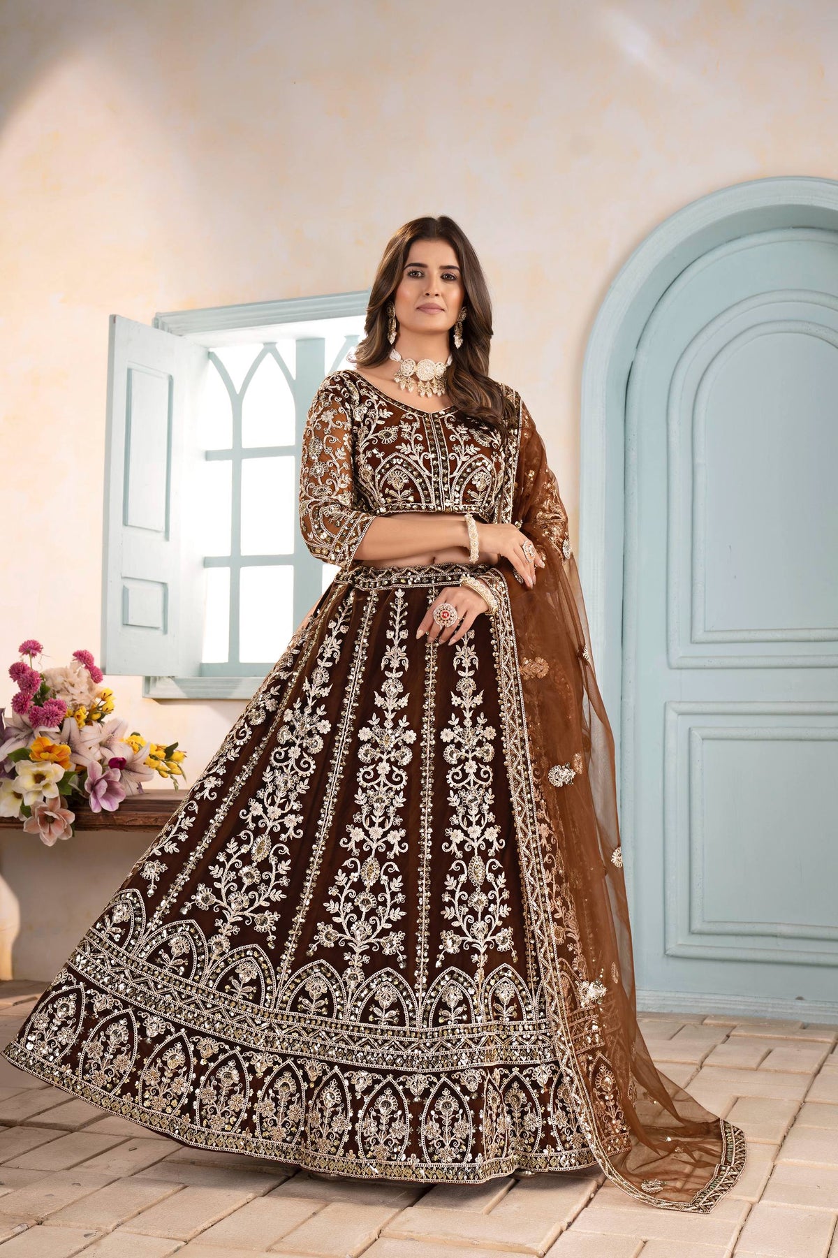 Latest Soft Net Sequence Lehenga Choli