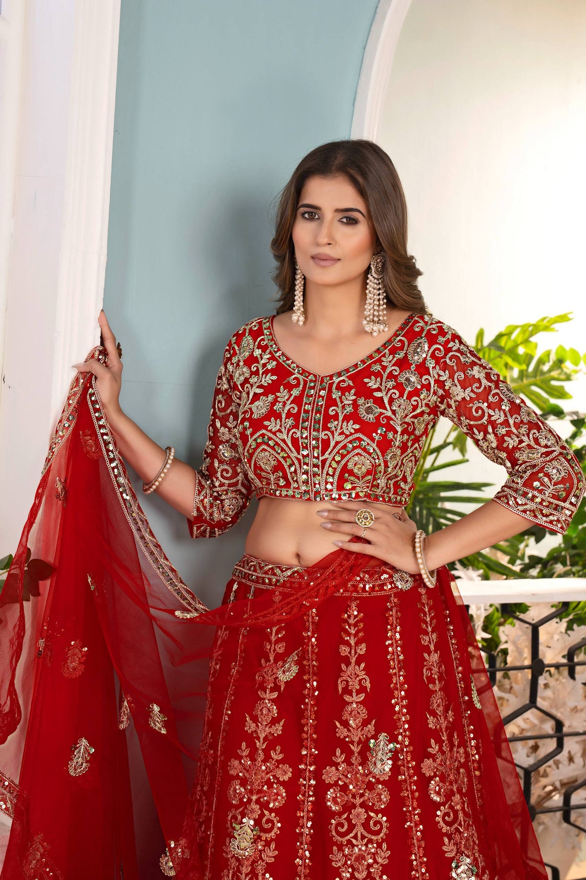 Latest Soft Net Sequence Lehenga Choli