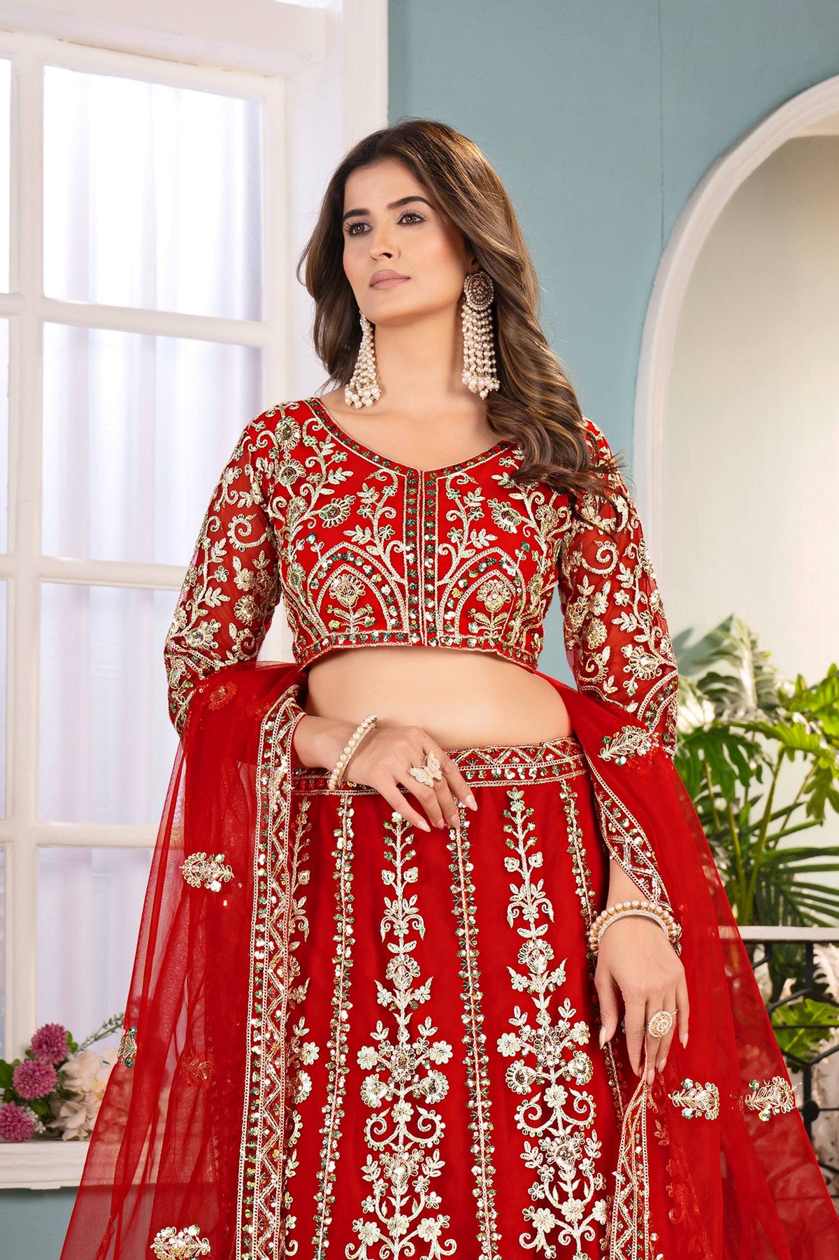 Latest Soft Net Sequence Lehenga Choli