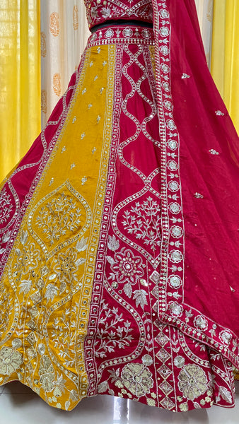 Vichitra Silk Color Georgette Lehenga Choli