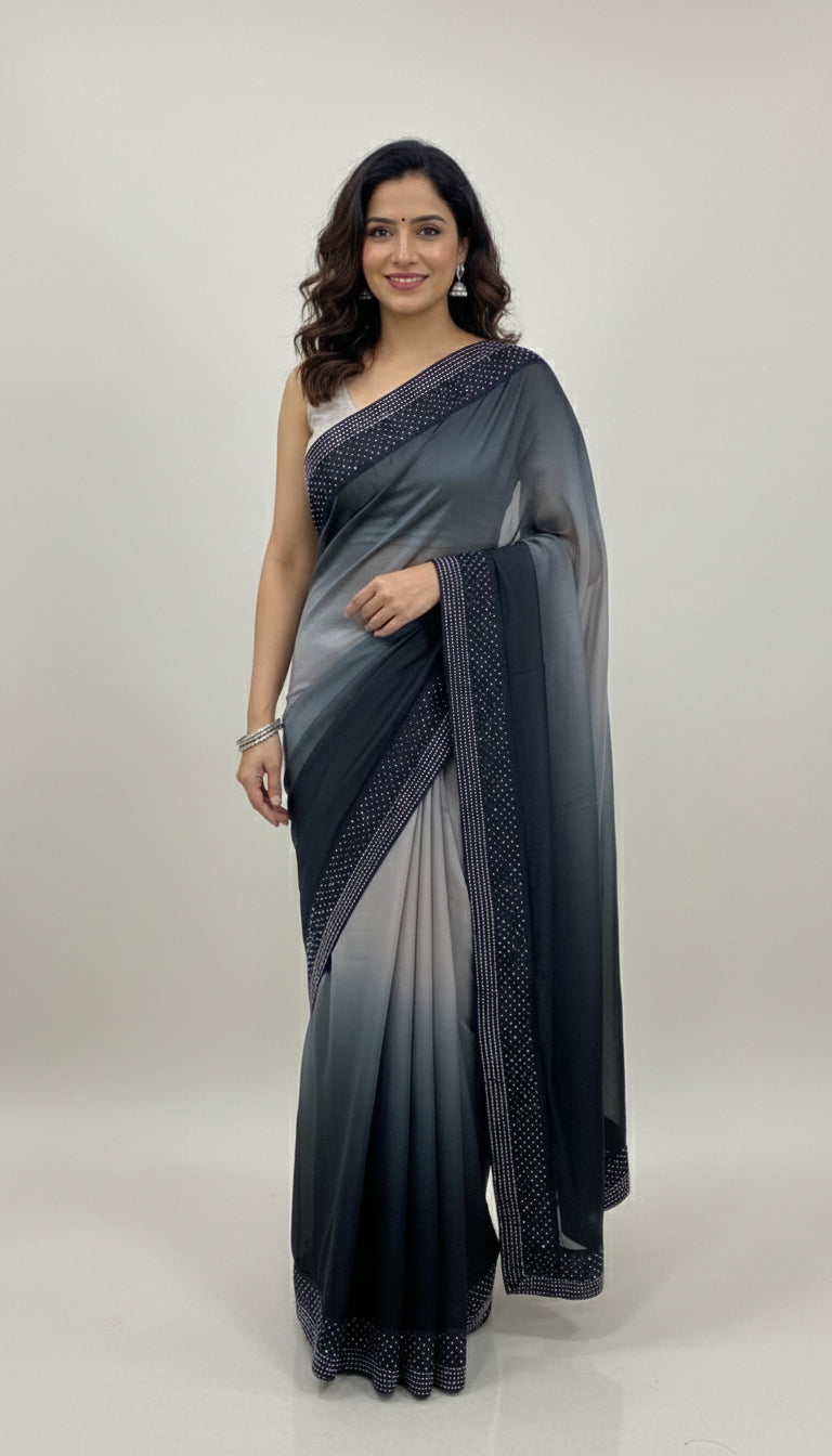 Two Tone Satin Sirosky saree