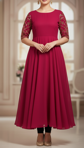 Pink Color Georgette Gown