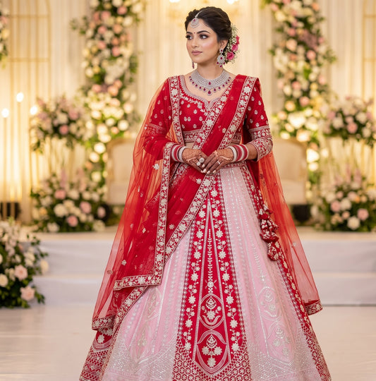 Premium Faux Georgette Sequin Embroidered Lehenga Set