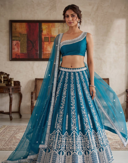 Premium Chinon Silk Semi-Stitched Lehenga Choli set
