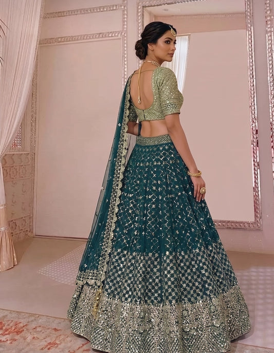 Premium Faux Georgette Sequin Embroidered Lehenga Set
