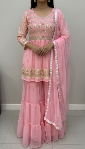 Georgette full stitched Sharara Suit