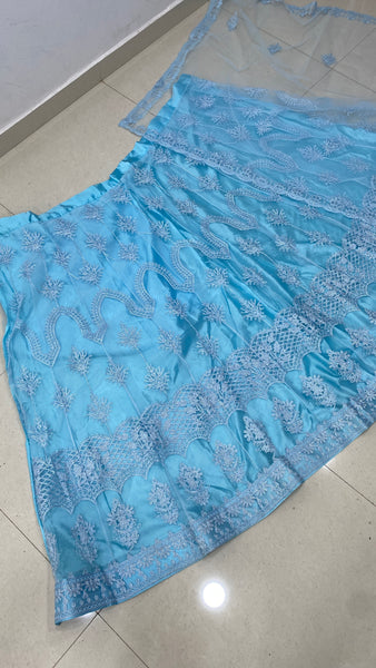 Blue Color Net Lehenga Choli