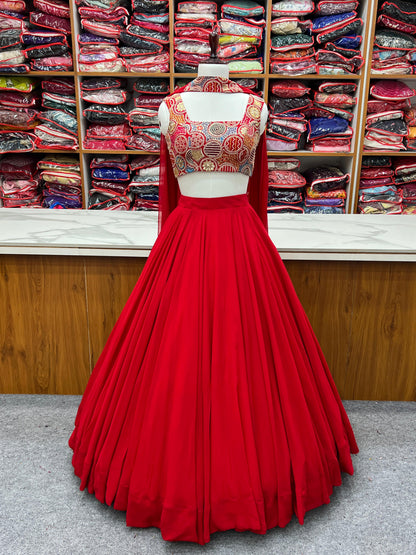 Latest Georgette Sequence Full Stitched Lehenga Choli
