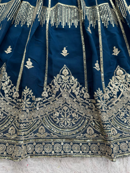 Faux Georgette Embroidered Lehenga Choli