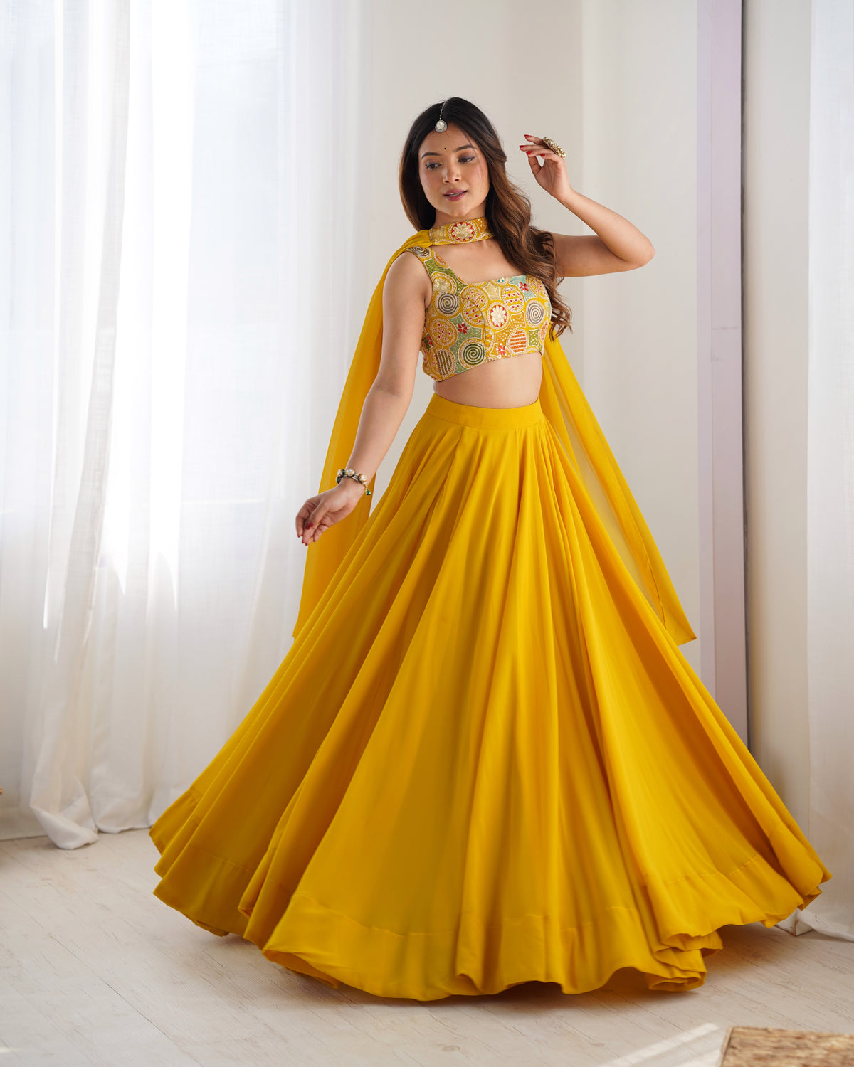 Latest Georgette Sequence Full Stitched Lehenga Choli