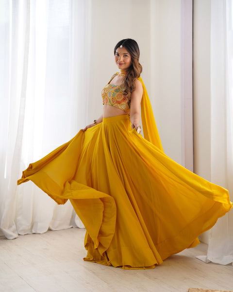Latest Georgette Sequence Full Stitched Lehenga Choli