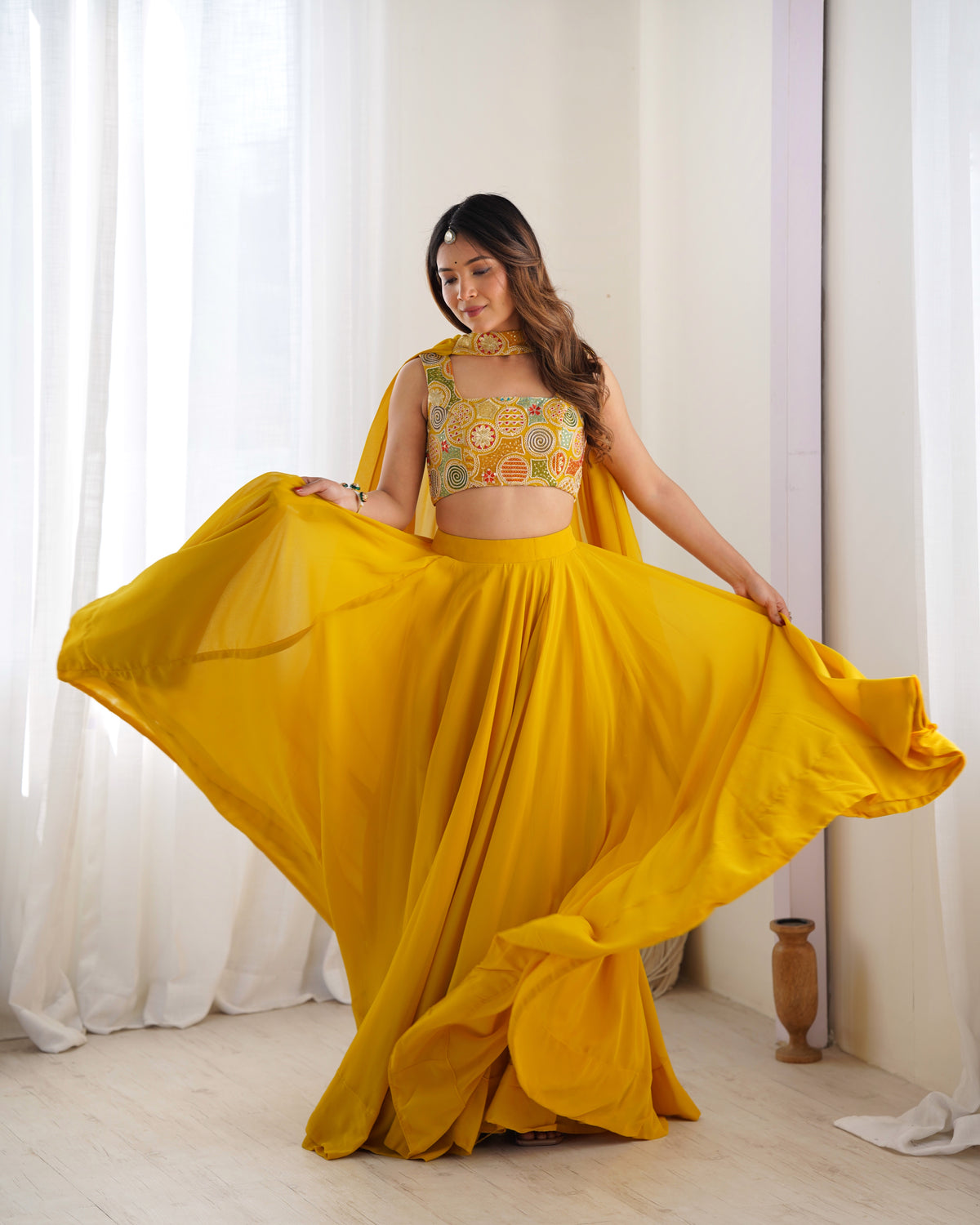 Latest Georgette Sequence Full Stitched Lehenga Choli
