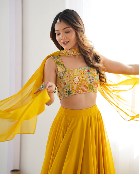 Latest Georgette Sequence Full Stitched Lehenga Choli