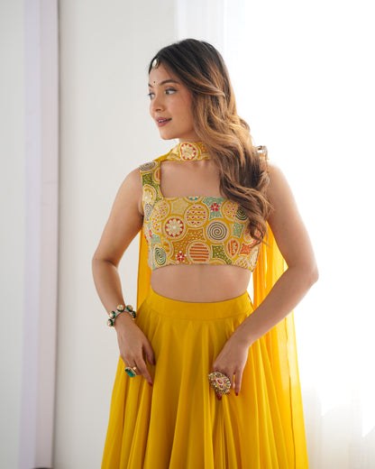 Latest Georgette Sequence Full Stitched Lehenga Choli