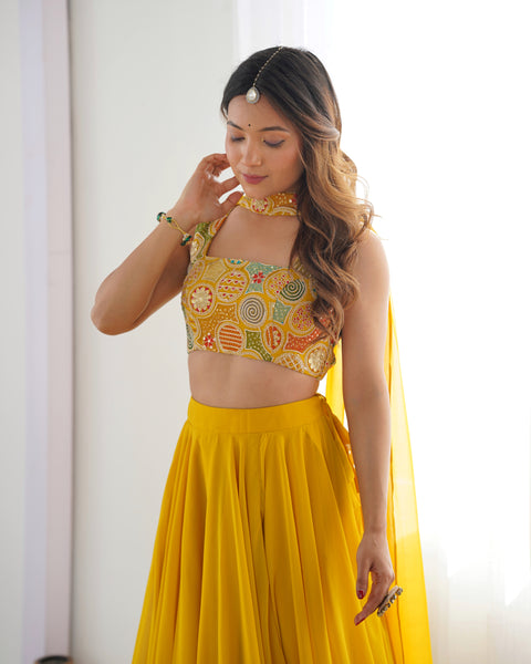 Latest Georgette Sequence Full Stitched Lehenga Choli