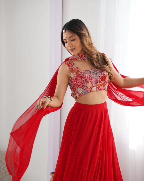Latest Georgette Sequence Full Stitched Lehenga Choli