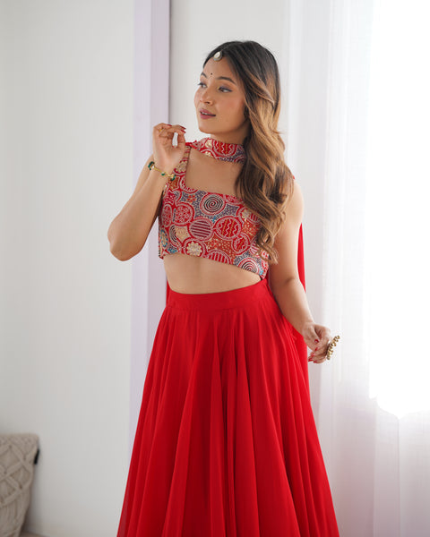 Latest Georgette Sequence Full Stitched Lehenga Choli