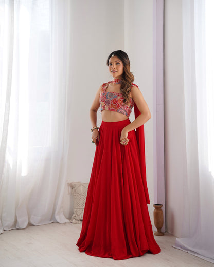 Latest Georgette Sequence Full Stitched Lehenga Choli