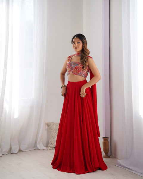 Latest Georgette Sequence Full Stitched Lehenga Choli