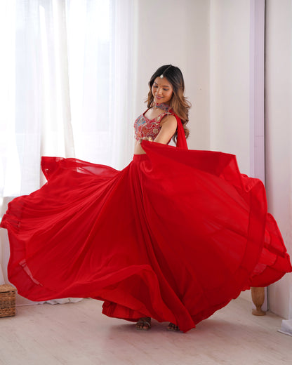 Latest Georgette Sequence Full Stitched Lehenga Choli