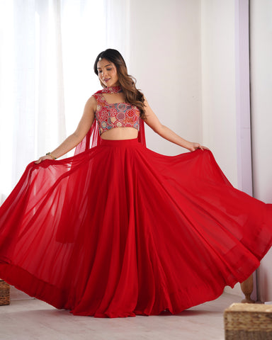 Latest Georgette Sequence Full Stitched Lehenga Choli
